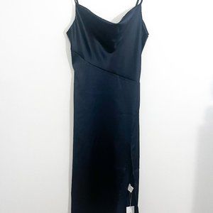 Navy silky cocktail dress